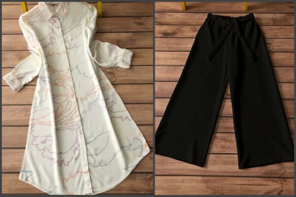 147 kurti plazzo white colorful
