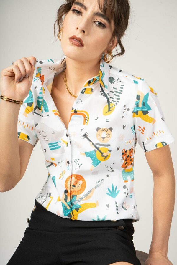 animal guitar printed shirt