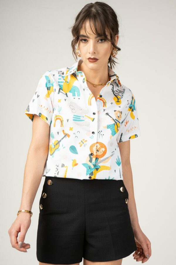 animal guitar printed shirt