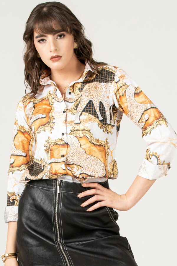 golden luxe animal print shirt