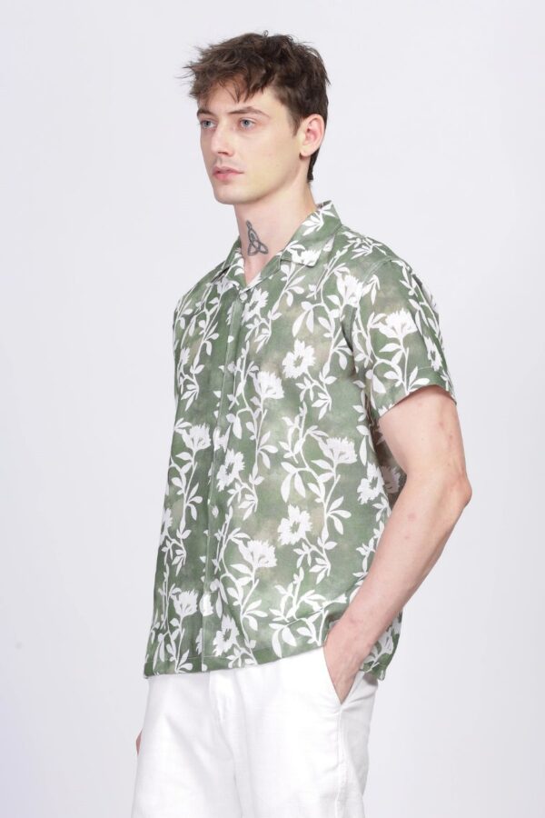 olive bloom half sleeve lycra shirt