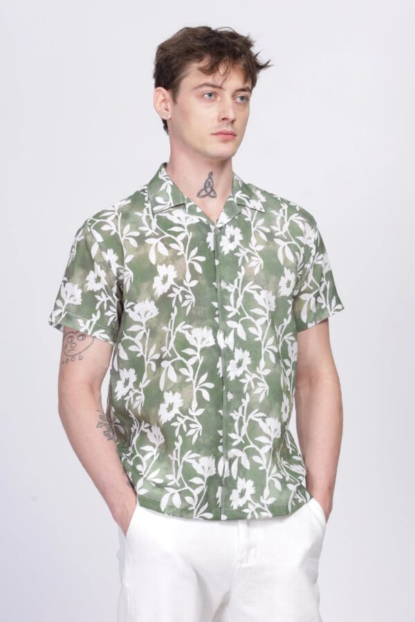 olive bloom half sleeve lycra shirt