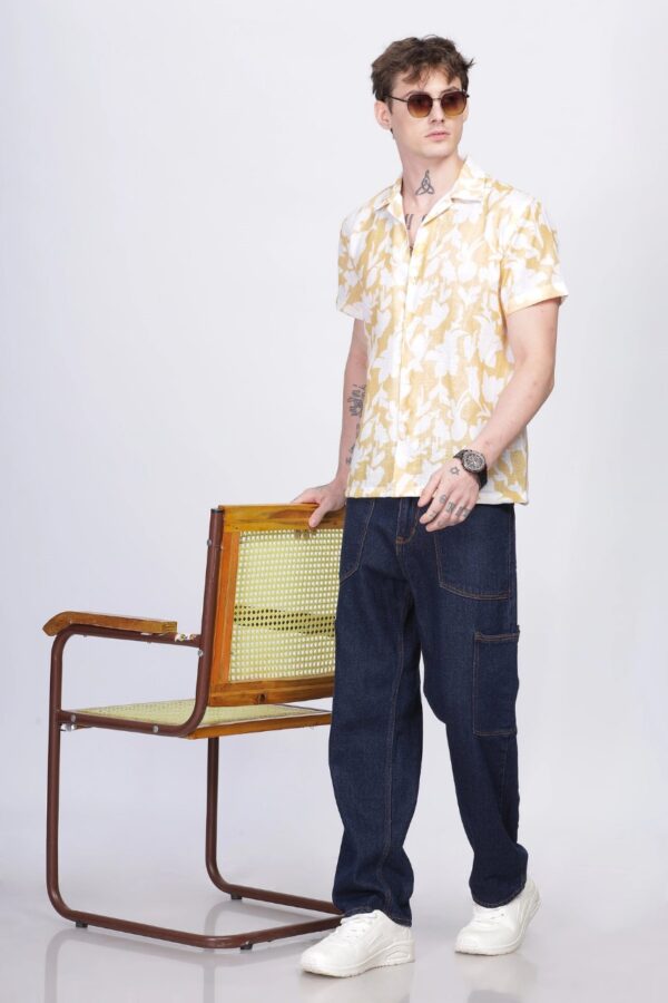 yellow & white floral lycra shirt