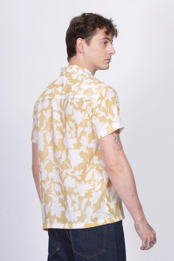 yellow & white floral lycra shirt