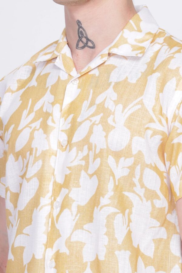yellow & white floral lycra shirt